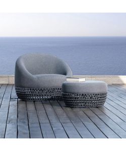 Cosma Pouf Lafayette Grigio con Cuscini 63x63x36 cm in Alluminio