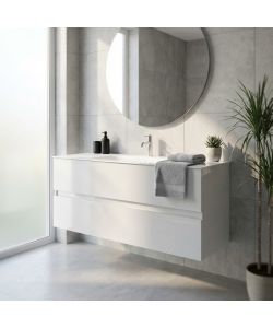 Cosma Bagno Sospeso Riccardo 100 cm Bianco Lucido in Truciolare Bilaminato