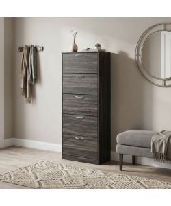 Cosma Scarpiera 5 Ante Grigio Scuro 60x24x180 cm Design Moderno