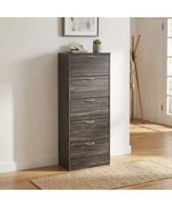 Cosma Scarpiera 5 Ante Grigio Scuro 60x24x180 cm Design Moderno