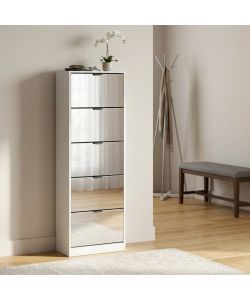 Cosma Scarpiera Susie Bianca con Specchio 5 Ante Dimensioni 60x24x180 cm