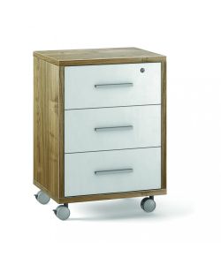 Cosma Mobile 3 Cassetti su Ruote Noce Stelvio e Bianco 51x41x71 cm