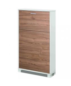 Cosma Scarpiera 3 Ante 70x18x118 cm Noce Stelvio e Bianco Fiammato