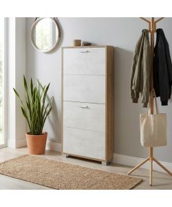 Cosma Scarpiera 4 Ante Bianco 70x18x154 cm in MDF per Casa