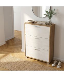 Cosma Scarpiera 3 Ante Bianco 70x29x118 cm in MDF per Casa