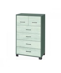 Cosma Cassettiera 6 Cassetti 70x41x112 cm Titanio Bianco MDF