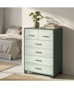 Cosma Cassettiera 6 Cassetti 70x41x112 cm Titanio Bianco MDF
