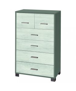 Cosma Cassettiera 6 Cassetti 70x41x112 cm Titanio Bianco MDF