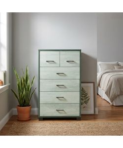Cosma Cassettiera 6 Cassetti 70x41x112 cm Titanio Bianco MDF