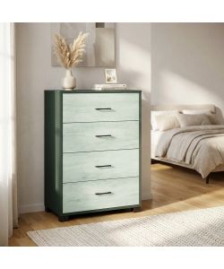 Cosma Cassettiera 4 Cassetti Titanio Bianco 70x41x112 cm MDF