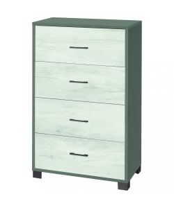 Cosma Cassettiera 4 Cassetti Titanio Bianco 70x41x112 cm MDF