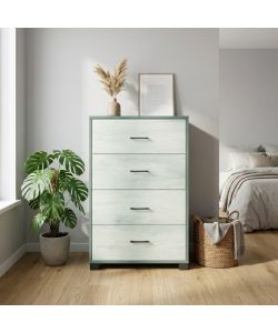 Cosma Cassettiera 4 Cassetti Titanio Bianco 70x41x112 cm MDF