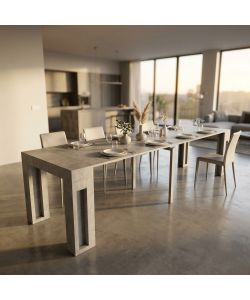 Cosma Tavolo Consolle Allungabile Grigio Effetto Cemento 45/300 x 90 cm