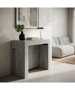 Cosma Tavolo Consolle Allungabile Grigio Effetto Cemento 45/300 x 90 cm