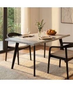 Cosma Tavolo Effetto Pietra 160x90 cm Grigio Rettangolare Fisso