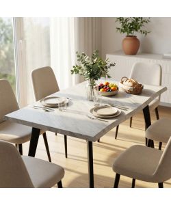 Cosma Tavolo Effetto Pietra 160x90 cm Grigio Rettangolare Fisso