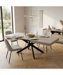 Cosma Tavolo Allungabile Naturale 160/240 cm Struttura Nera Venature
