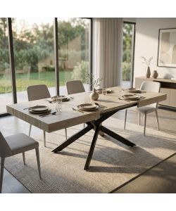 Cosma Tavolo Allungabile Naturale 160/240 cm Struttura Nera Venature