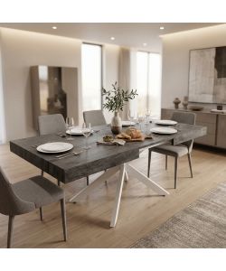 Cosma Tavolo Allungabile Antracite Effetto Legno 160/240 x 90 cm