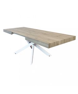 Cosma Tavolo Allungabile Naturale 160/240 cm Struttura Bianca Rettangolare