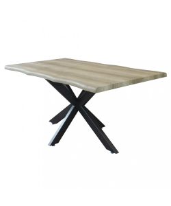 Cosma Tavolo Fisso 160x90 cm Naturale Nodato Struttura Nera Moderno