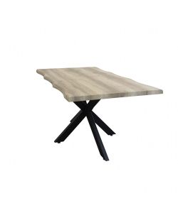 Cosma Tavolo Fisso 160x90 cm Naturale Nodato Struttura Nera Moderno