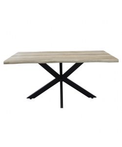 Cosma Tavolo Fisso 160x90 cm Naturale Nodato Struttura Nera Moderno