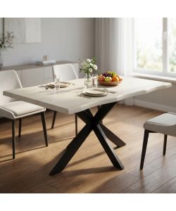 Cosma Tavolo FLOYD Bianco Effetto Legno 160x90 cm Struttura Nera