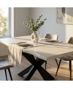 Cosma Tavolo FLOYD Bianco Effetto Legno 160x90 cm Struttura Nera