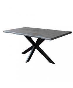 Cosma Tavolo Antracite Effetto Legno 160x90 cm Struttura Nera
