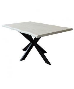 Cosma Tavolo Grigio Effetto Pietra 160 x 90 cm Struttura Nera Moderno