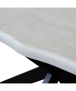 Cosma Tavolo Grigio Effetto Pietra 160 x 90 cm Struttura Nera Moderno