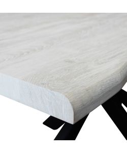 Cosma Tavolo Grigio Effetto Pietra 160 x 90 cm Struttura Nera Moderno