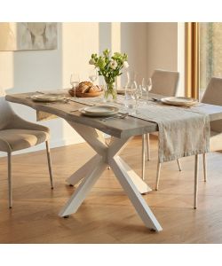 Cosma Tavolo Fisso Rettangolare 160x90 cm Naturale Struttura Bianca