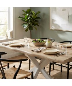 Cosma Tavolo Fisso Rettangolare 160x90 cm Naturale Struttura Bianca