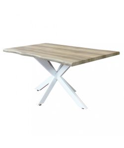 Cosma Tavolo Fisso Rettangolare 160x90 cm Naturale Struttura Bianca