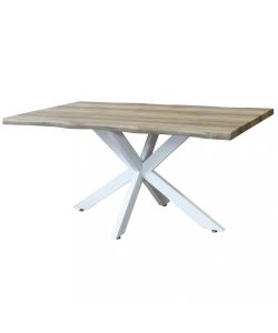 Cosma Tavolo Fisso Rettangolare 160x90 cm Naturale Struttura Bianca