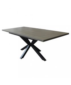 Cosma Tavolo Allungabile Antracite 160/200x90 cm Effetto Legno Struttura Nera