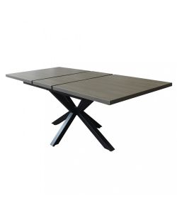 Cosma Tavolo Allungabile Antracite 160/200x90 cm Effetto Legno Struttura Nera