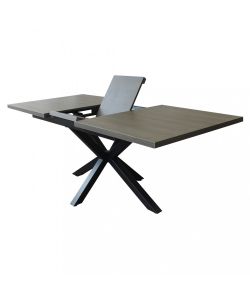 Cosma Tavolo Allungabile Antracite 160/200x90 cm Effetto Legno Struttura Nera