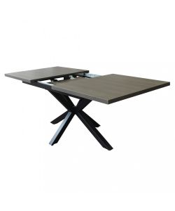 Cosma Tavolo Allungabile Antracite 160/200x90 cm Effetto Legno Struttura Nera
