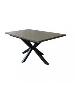 Cosma Tavolo Allungabile Antracite 160/200x90 cm Effetto Legno Struttura Nera