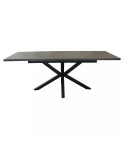 Cosma Tavolo Allungabile Antracite 160/200x90 cm Effetto Legno Struttura Nera