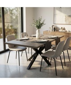Cosma Tavolo Allungabile Grigio 160/200 x 90 cm in Melamina Moderna