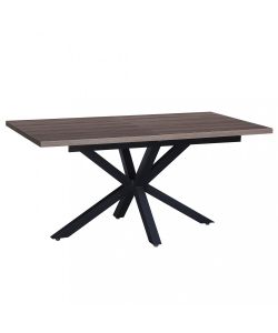 Cosma Tavolo Allungabile Grigio Effetto Cemento Struttura Nera 160/200 x 90 cm