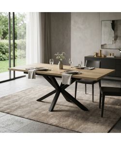 Cosma Tavolo Allungabile Naturale 160/200 x 90 cm Struttura Nera