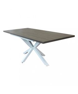 Cosma Tavolo Allungabile Antracite 160/200x90 cm Effetto Legno Struttura Bianca