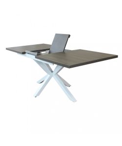 Cosma Tavolo Allungabile Antracite 160/200x90 cm Effetto Legno Struttura Bianca