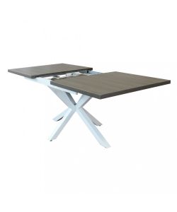 Cosma Tavolo Allungabile Antracite 160/200x90 cm Effetto Legno Struttura Bianca