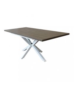 Cosma Tavolo Allungabile Grigio Effetto Cemento 160/200 x 90 cm Bianco
